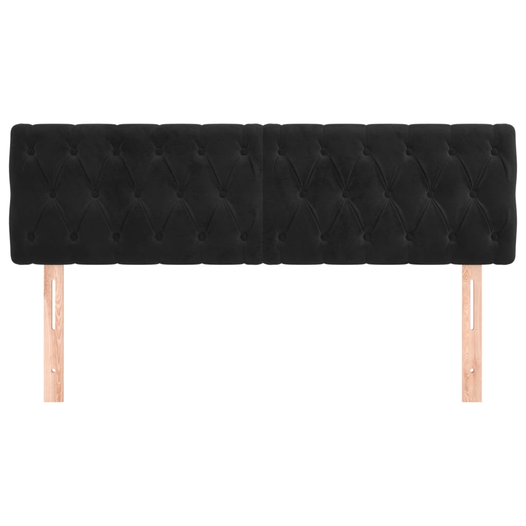 Uzglavlja crna 160x7x78/88 cm baršunasta
