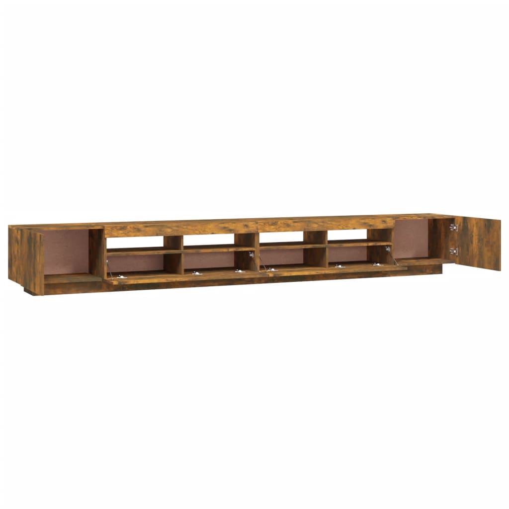 3-dijelni set TV ormarića LED boja dimljenog hrasta drveni