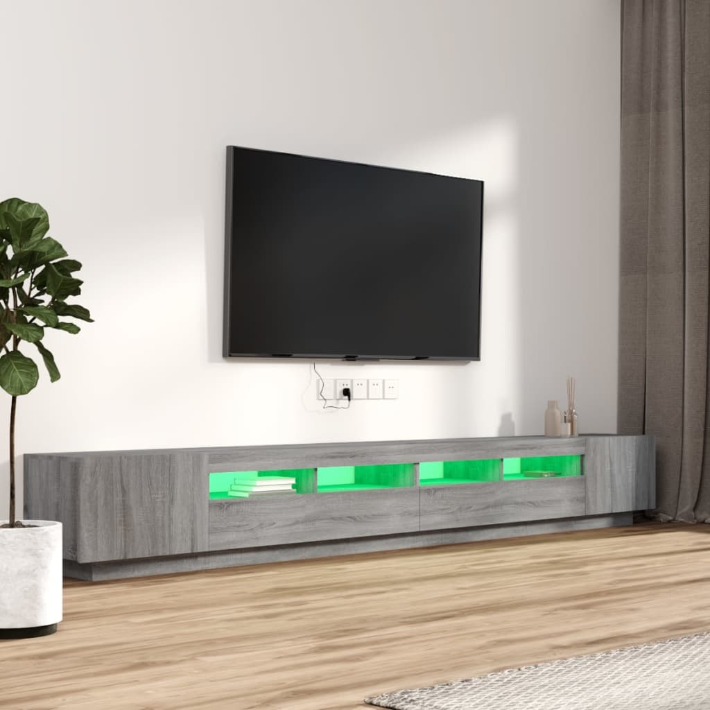 3-dijelni set TV ormarića LED boja hrasta od konstruiranog drva