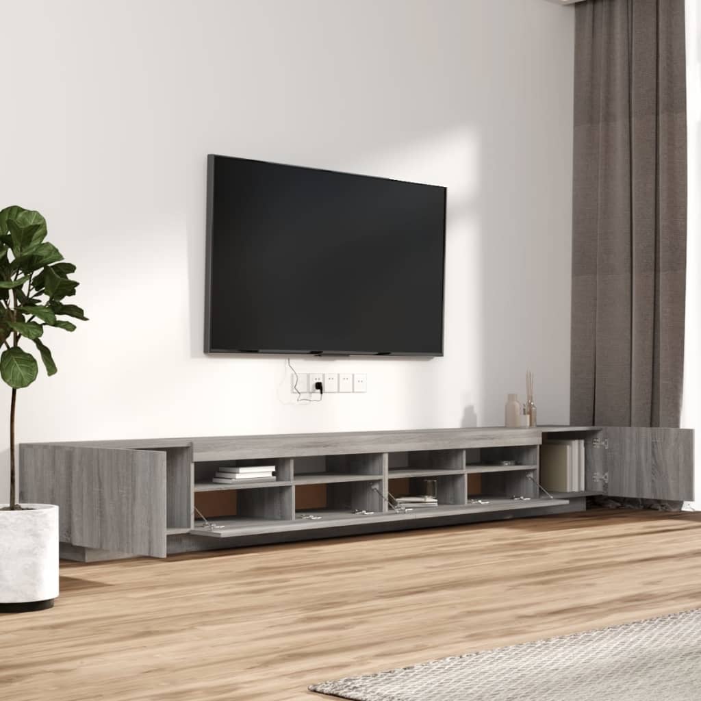 3-dijelni set TV ormarića LED boja hrasta od konstruiranog drva