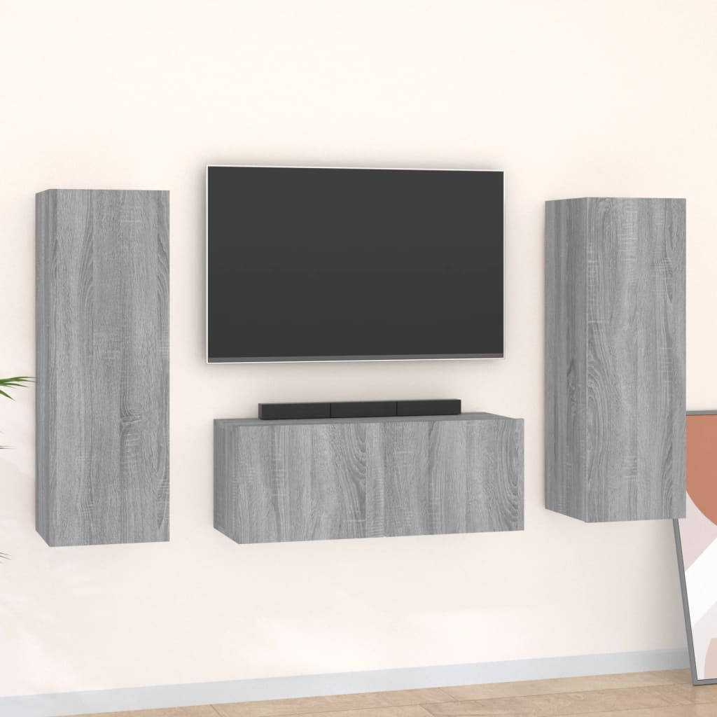 3-dijelni set TV ormarića boja hrasta sonome konstruirano drvo