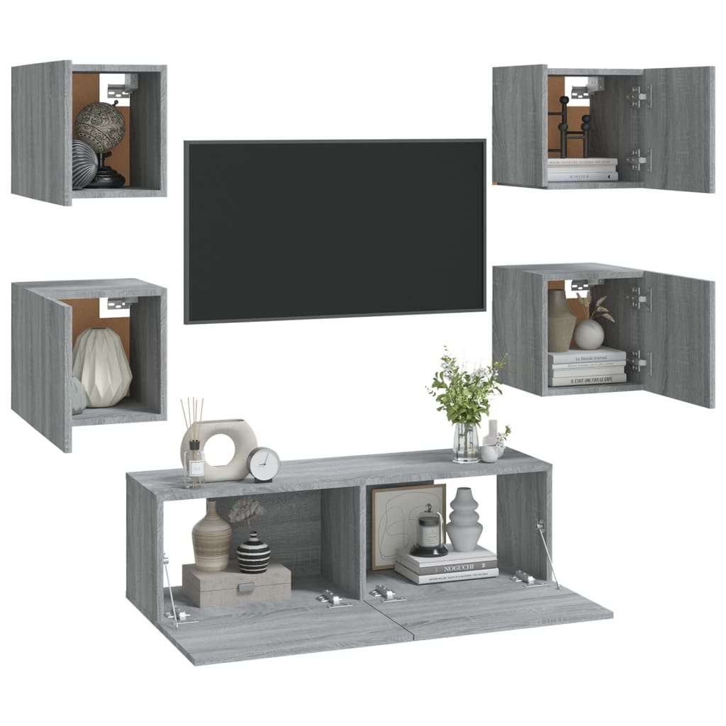 Set zidnih TV ormarića boja hrasta sonome od konstruiranog drva