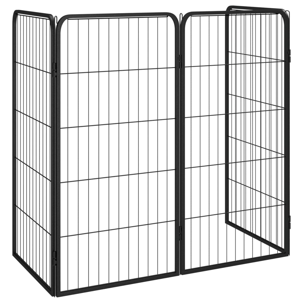 Ograda za pse sa 4 panela crna 50 x 100 cm čelik obložen prahom