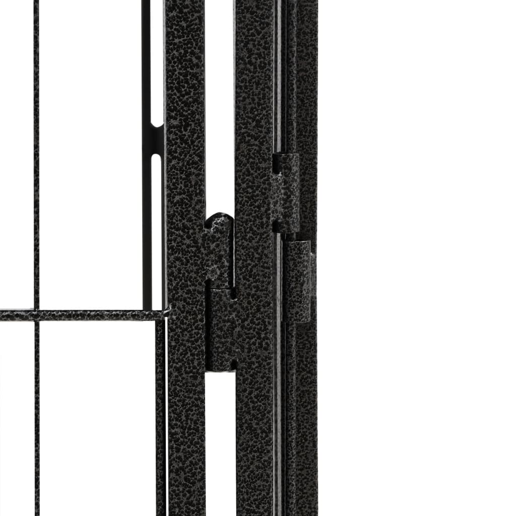 Ograda za pse s 4 panela crna 100 x 50 cm čelik obložen prahom