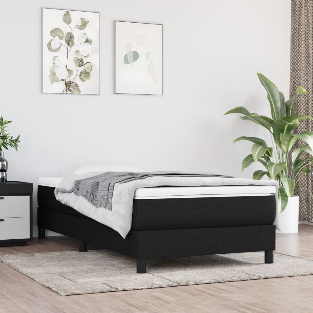 Madrac s džepičastim oprugama srednje tvrdoće crni 90x200x20 cm od tkanine
