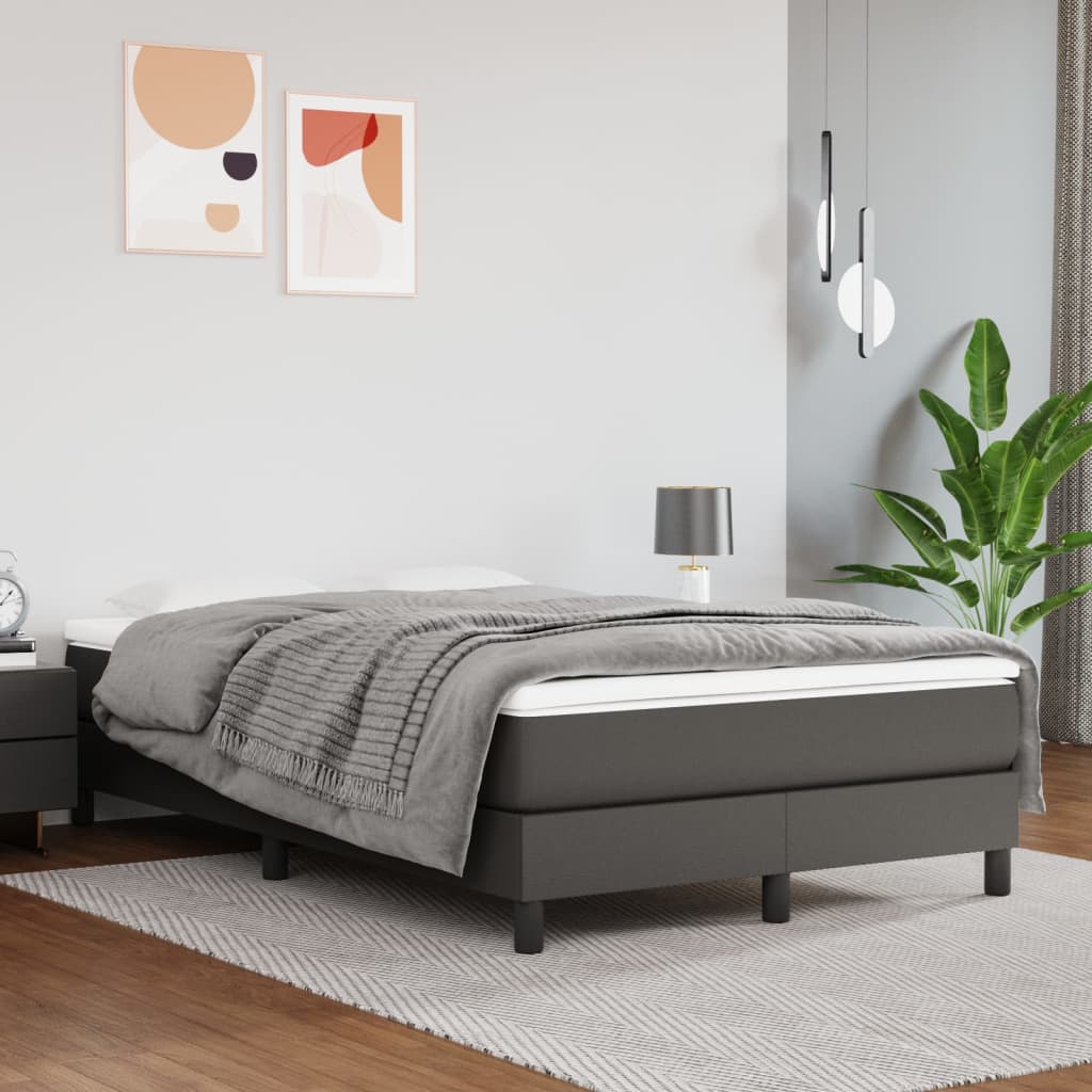 Madrac s džepičastim oprugama srednje tvrdoće sivi 120x200x20cm umjetna koža
