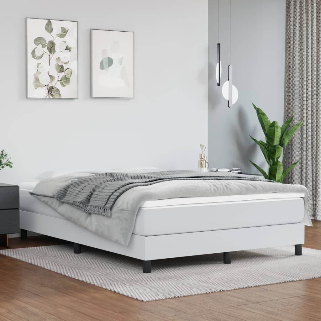 Madrac s džepičastim oprugama srednje tvrdoće bijeli 140x190x20 cm umjetne kože