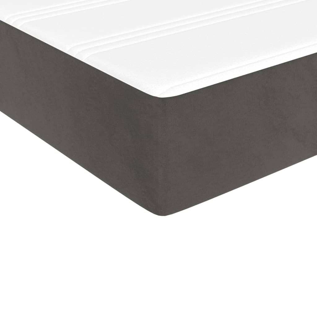 Madrac s džepičastim oprugama srednje tvrdoće tamnosivi 137x190x20 cm baršun