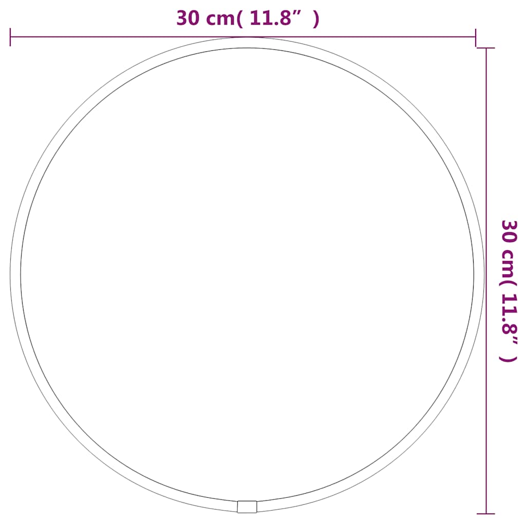 Zidno ogledalo zlatno Ø 30 cm okruglo