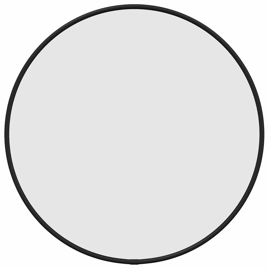 Zidno ogledalo crno Ø 40 cm okruglo