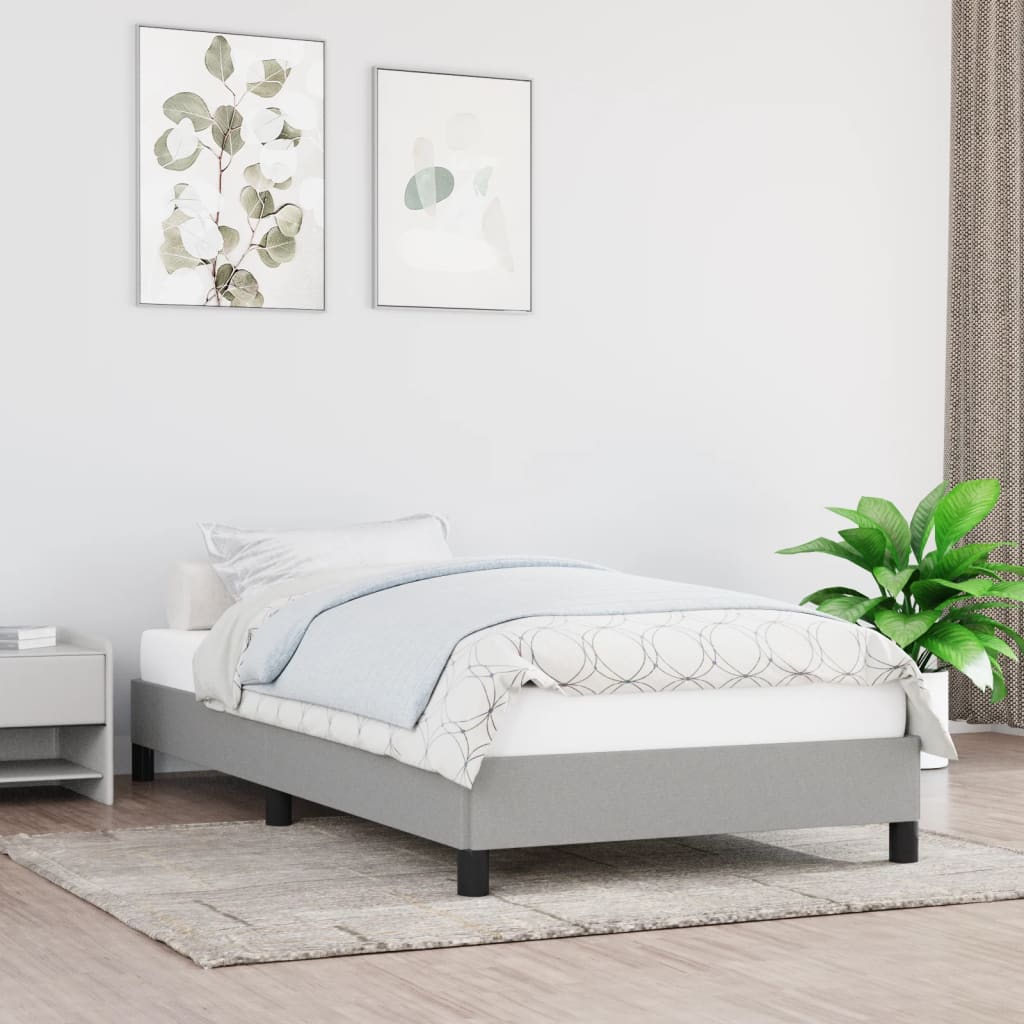 Okvir za krevet bez madraca svjetlosivi 80x200 cm od tkanine