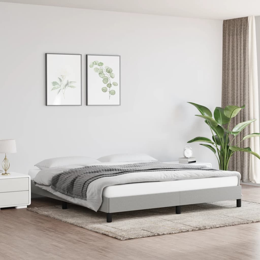 Okvir za krevet bez madraca svjetlosivi 160 x 200 cm od tkanine