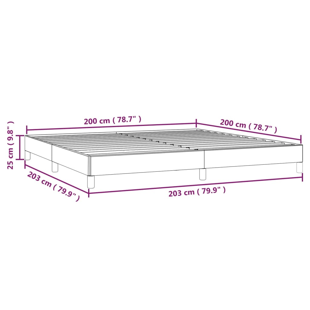 Okvir za krevet bez madraca plavi 200x200 cm od tkanine