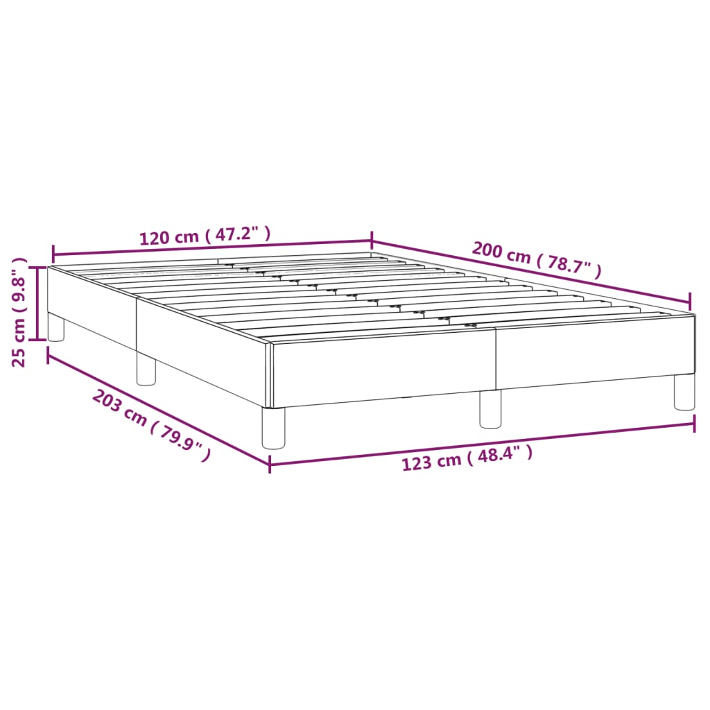 Okvir kreveta bez madraca plava 120x200 cm tkanina