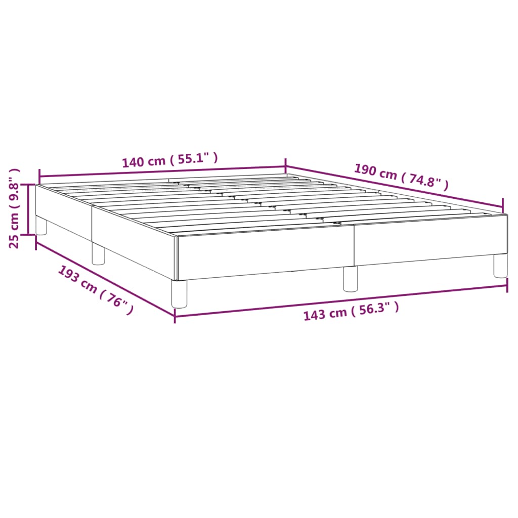 Okvir za krevet bez madraca crni 140 x 190 cm od tkanine