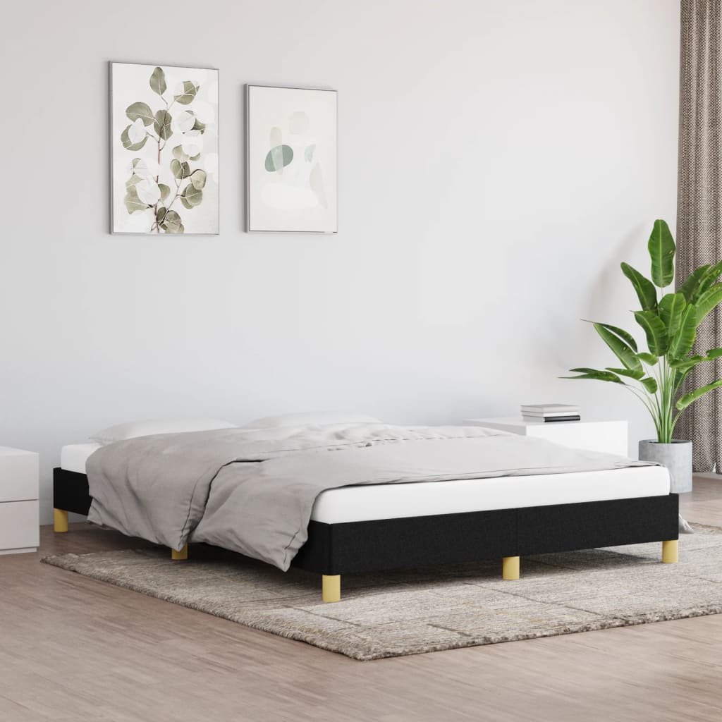 Okvir za krevet bez madraca crni 140x200 cm od tkanine
