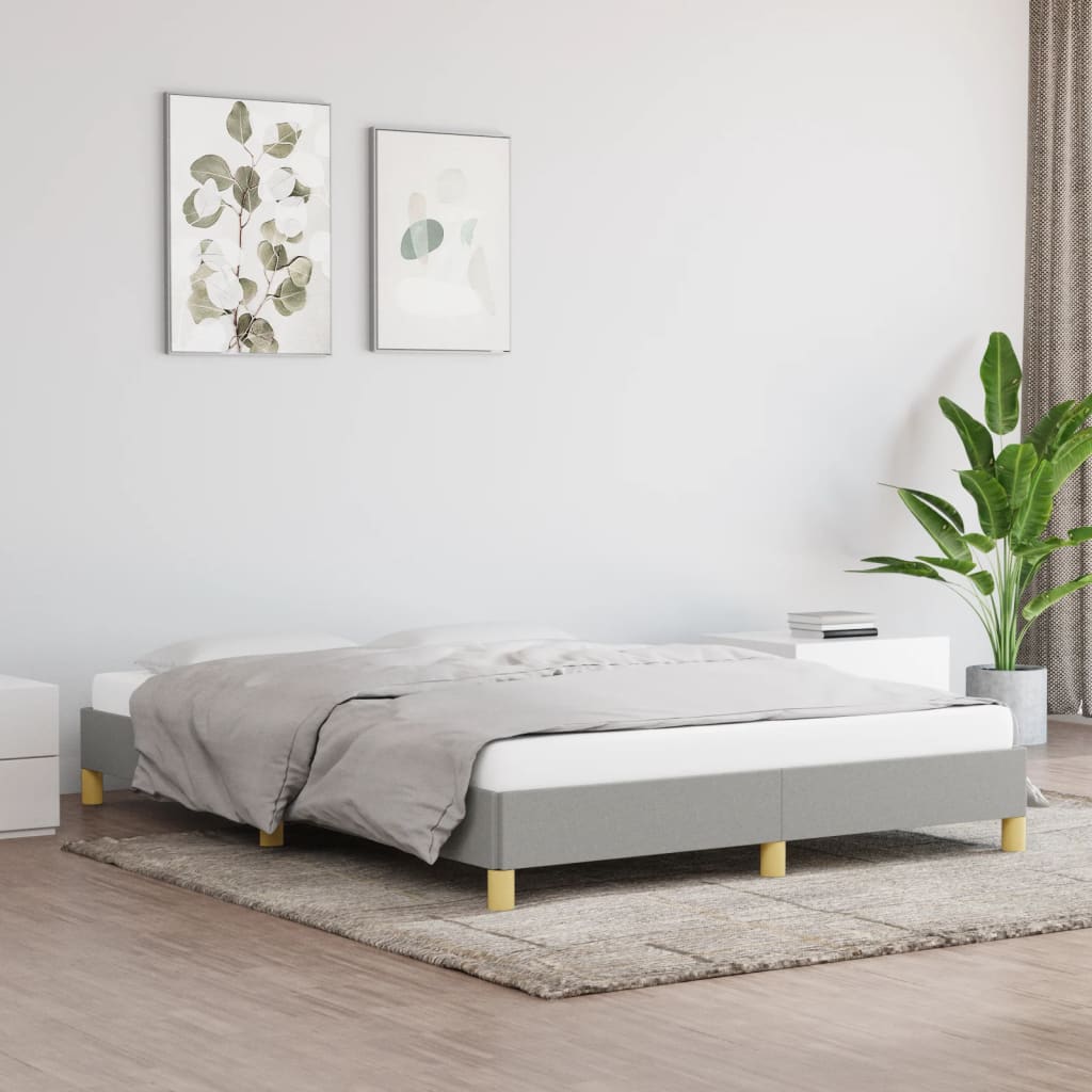 Okvir za krevet bez madraca svjetlosivi 160 x 200 cm od tkanine