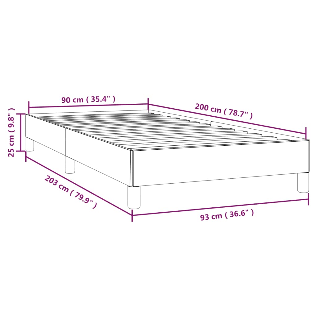 Okvir za krevet bijela 90x200 cm od umjetne kože