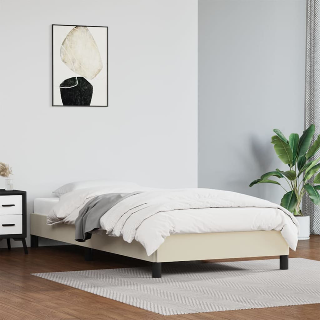 Okvir za krevet krem 90x200 cm od umjetne kože