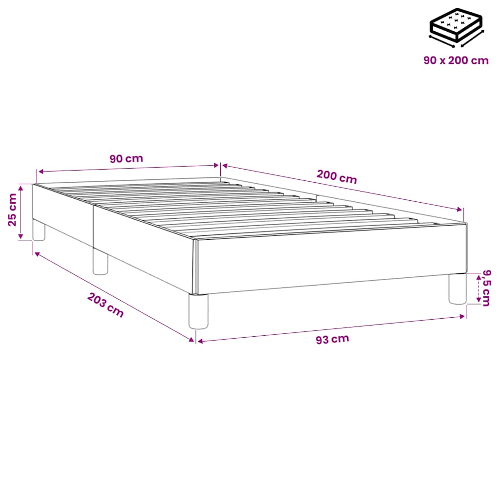 Okvir za krevet bez madraca tamnozeleni 90x200 cm baršunasti