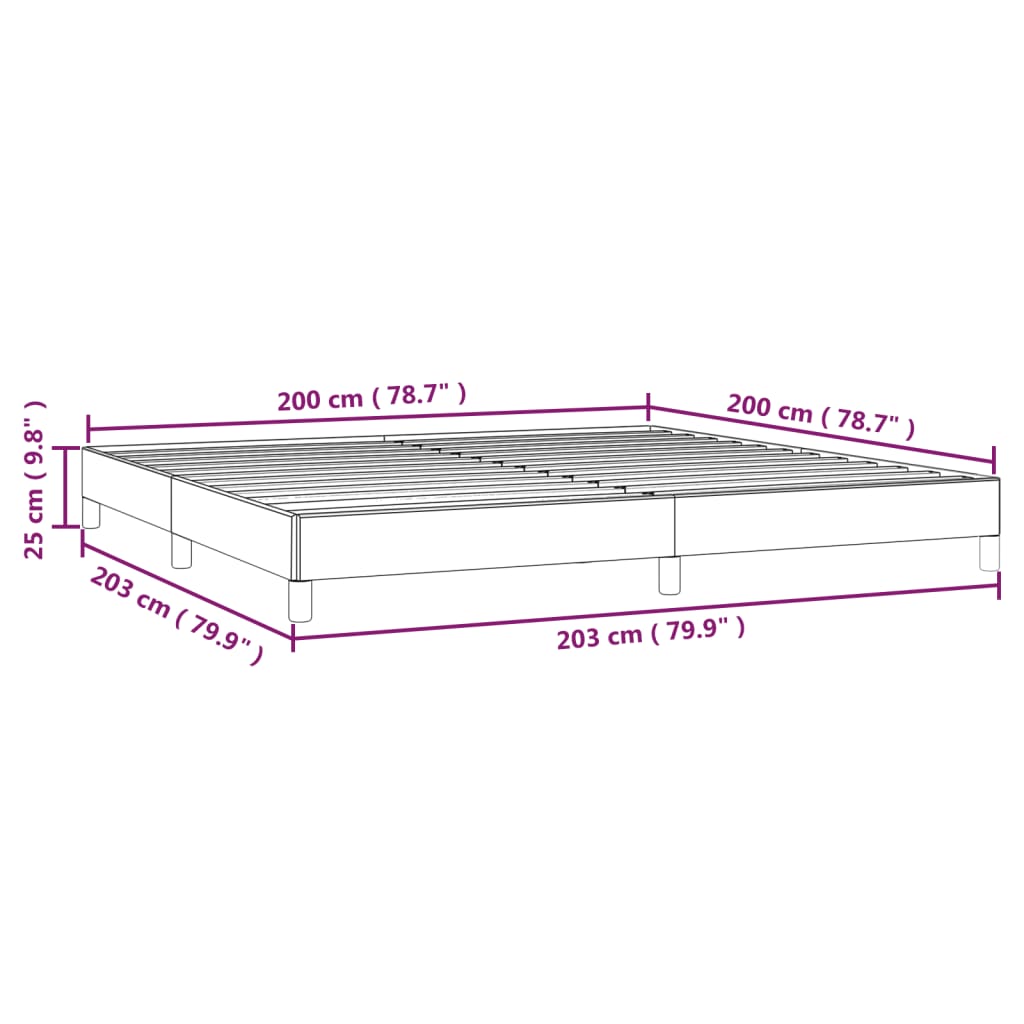 Okvir za krevet bez madraca svjetlosivi 200 x 200 cm baršunasti