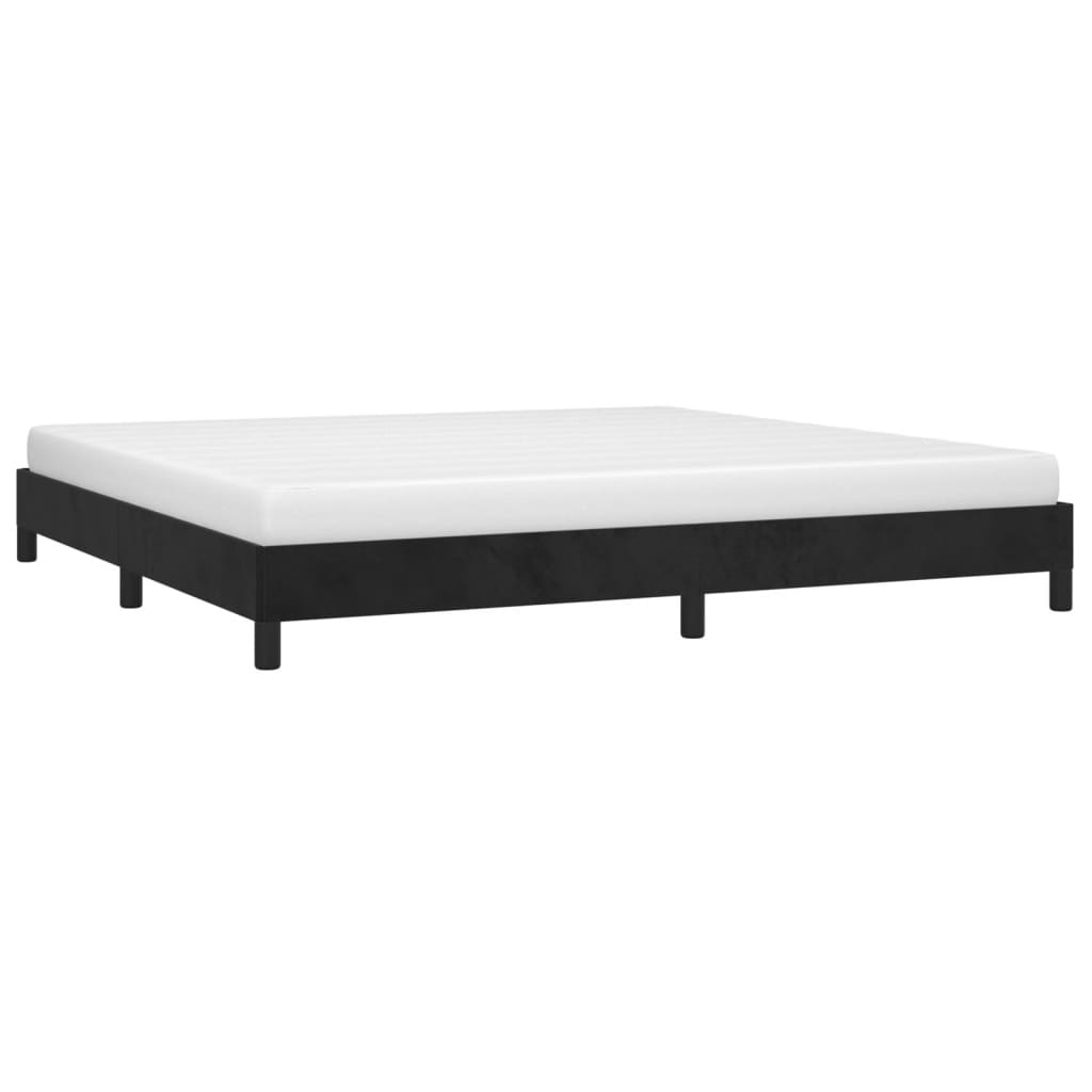 Okvir za krevet bez madraca crni 200x200 cm baršunasti