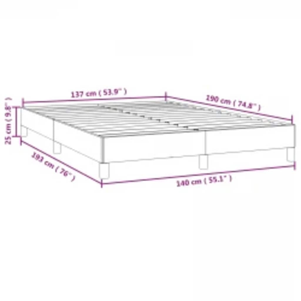 Okvir kreveta bez madraca tamno sivi 137x190 cm puni baršun