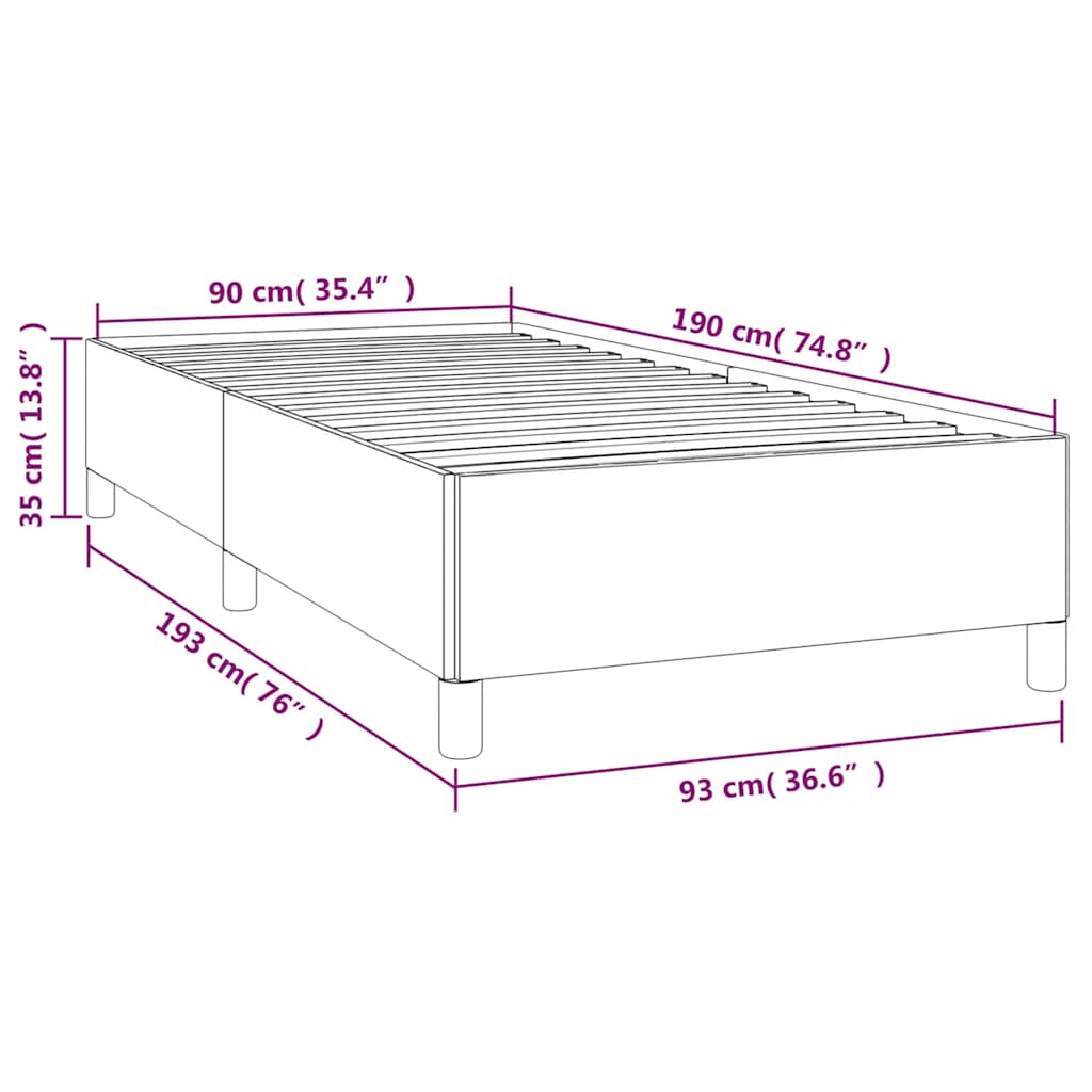 Okvir za krevet zeleni 90x190 cm od tkanine