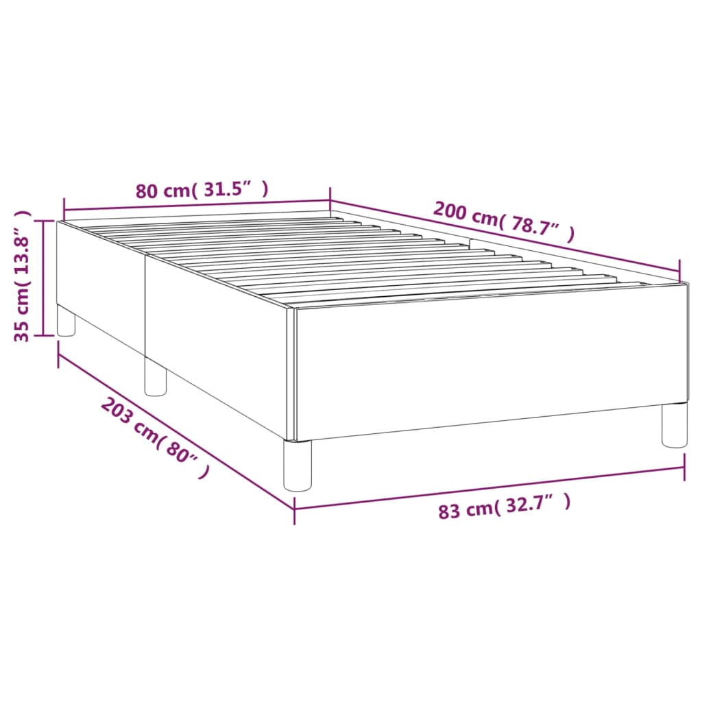 Okvir za krevet bez madraca crni 80x200cm od tkanine