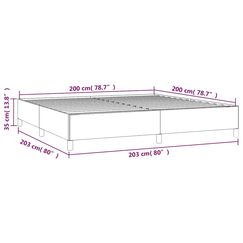 Okvir za krevet bez madraca crni 200x200 cm od tkanine