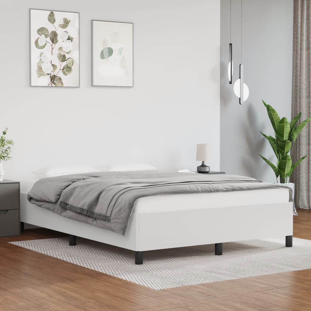 Okvir za krevet bijela 140x190 cm od umjetne kože
