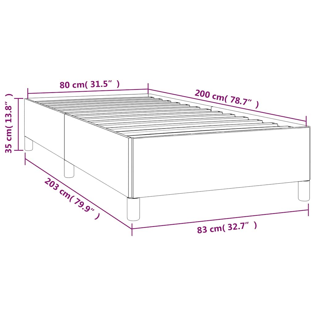 Okvir za krevet bez madraca tamnoplavi 80x200 cm baršunasti