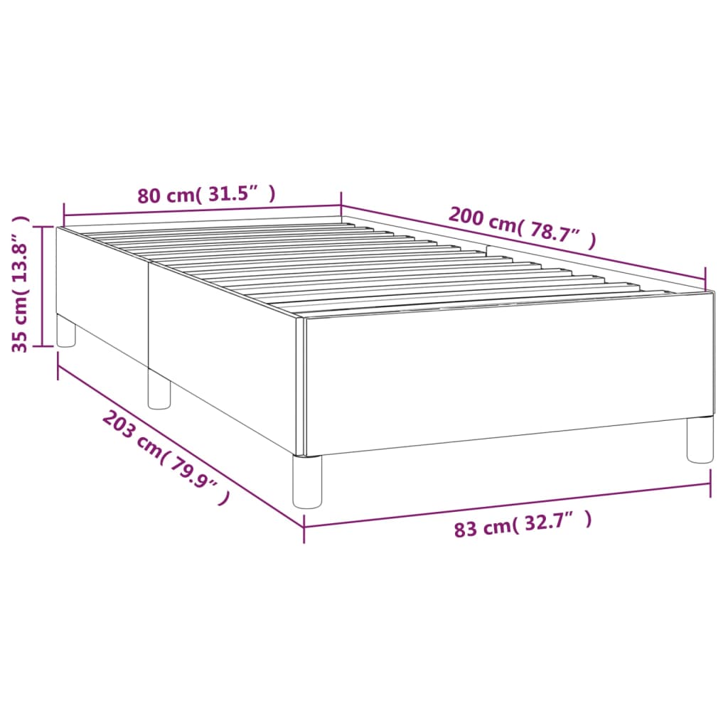 Okvir za krevet ružičasti 80x200 cm baršunasti