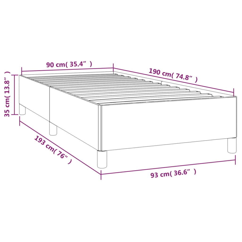 Okvir za krevet crni 90x190 cm baršunasti