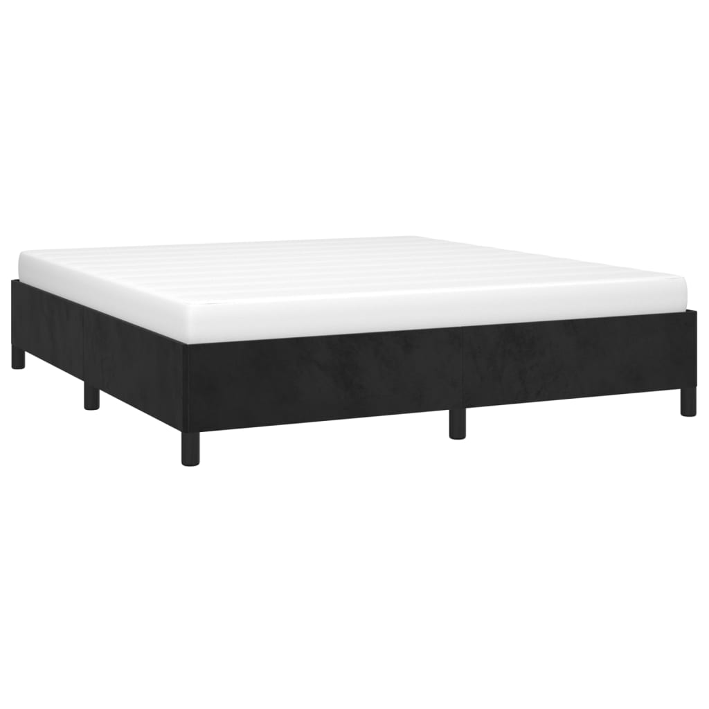 Okvir kreveta bez madraca crni 180x200 cm baršunasti