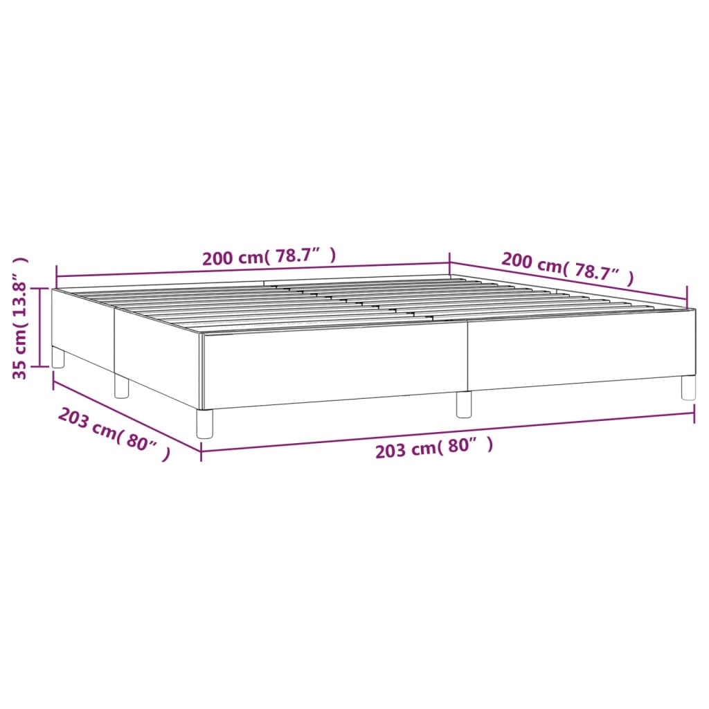 Okvir za krevet bez madraca crni 200x200 cm baršunasti