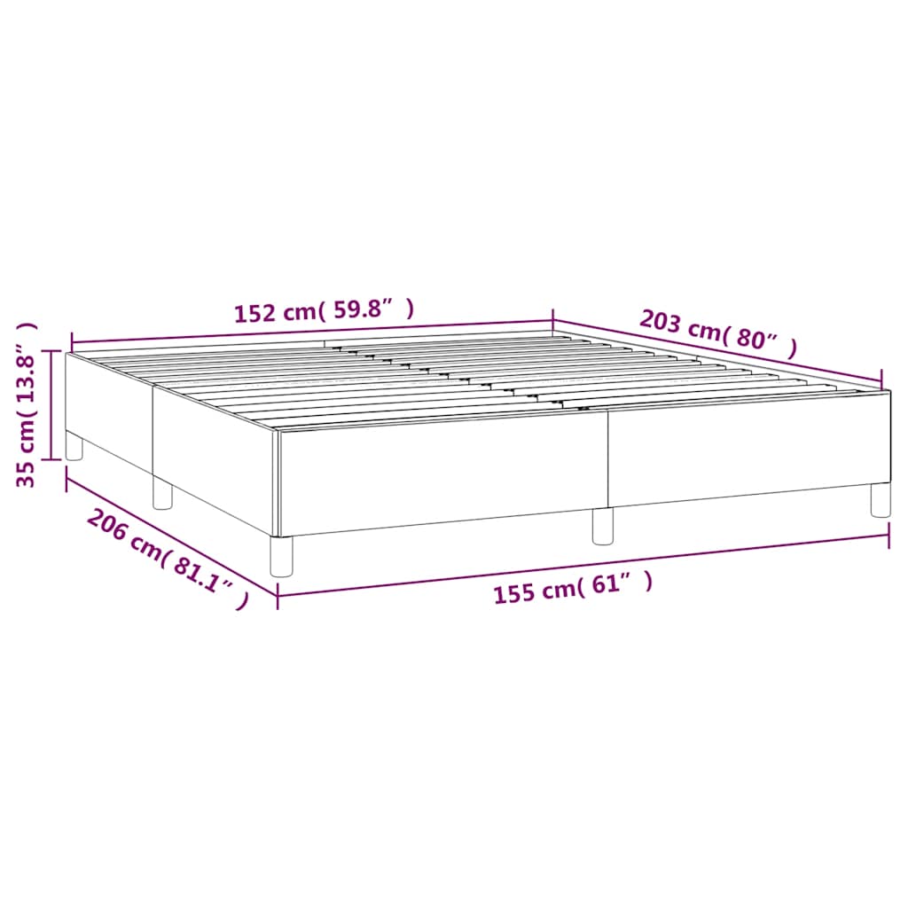 Okvir kreveta bez madraca svijetlosivi 152x203 cm Queen baršun