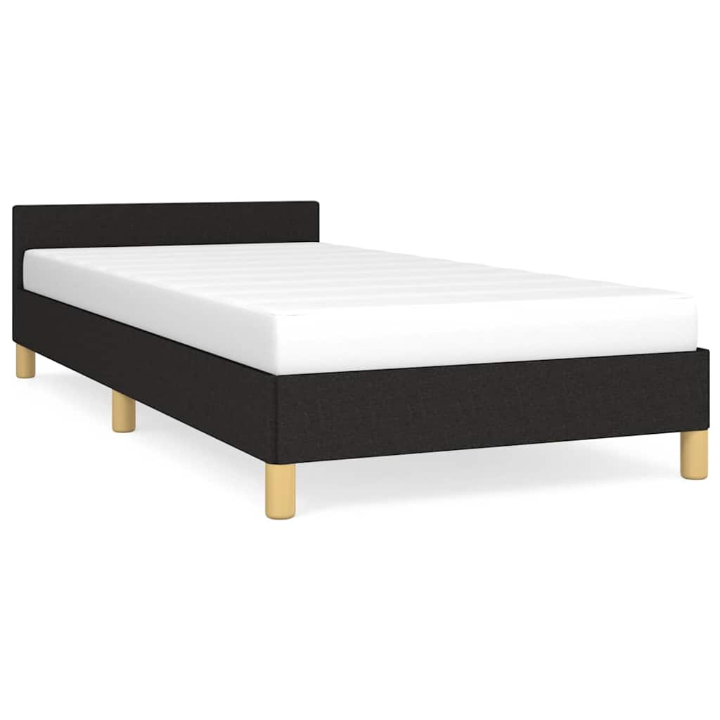 Okvir za krevet s uzglavljem bez madraca crni 80x200 cm tkanine