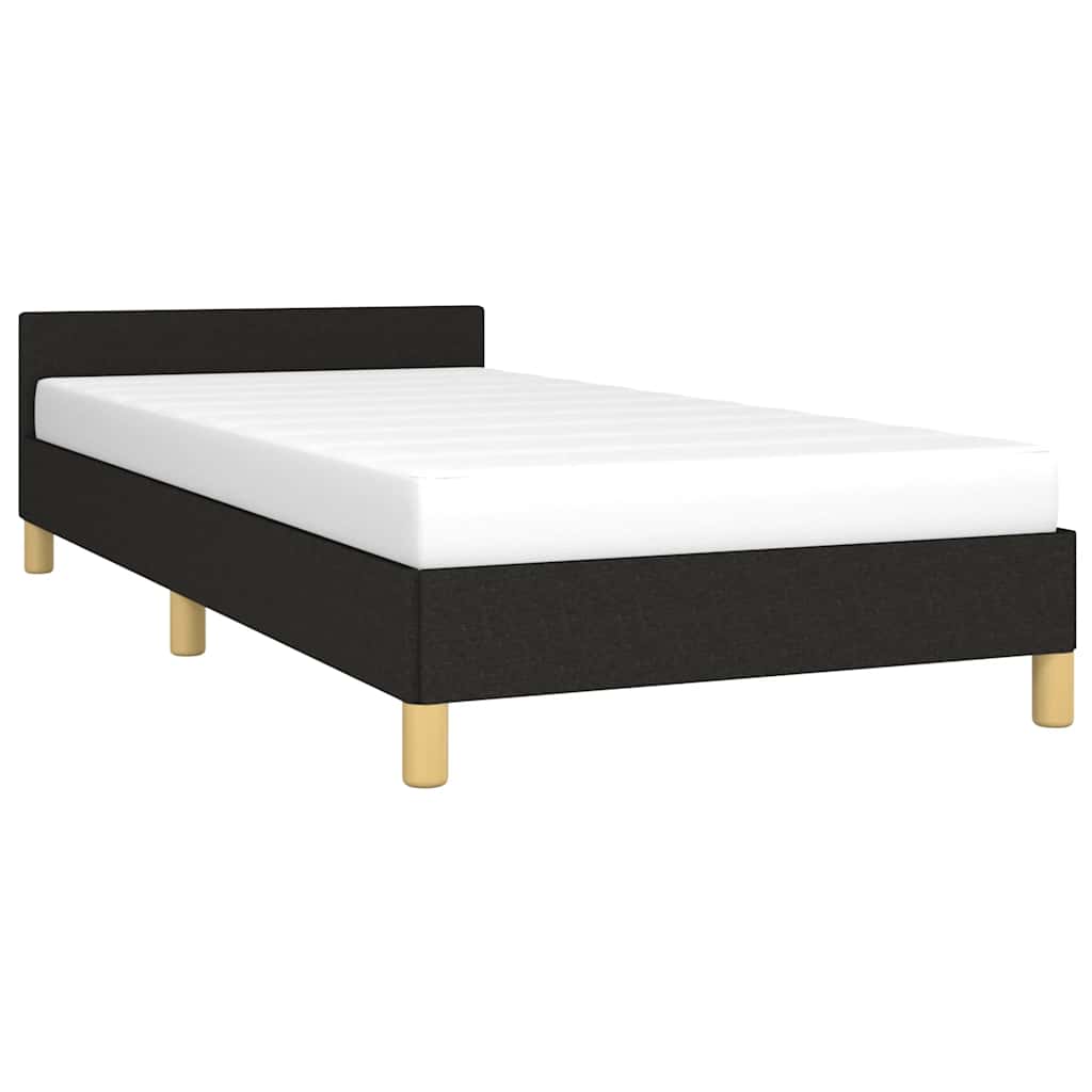 Okvir za krevet s uzglavljem bez madraca crni 80x200 cm tkanine