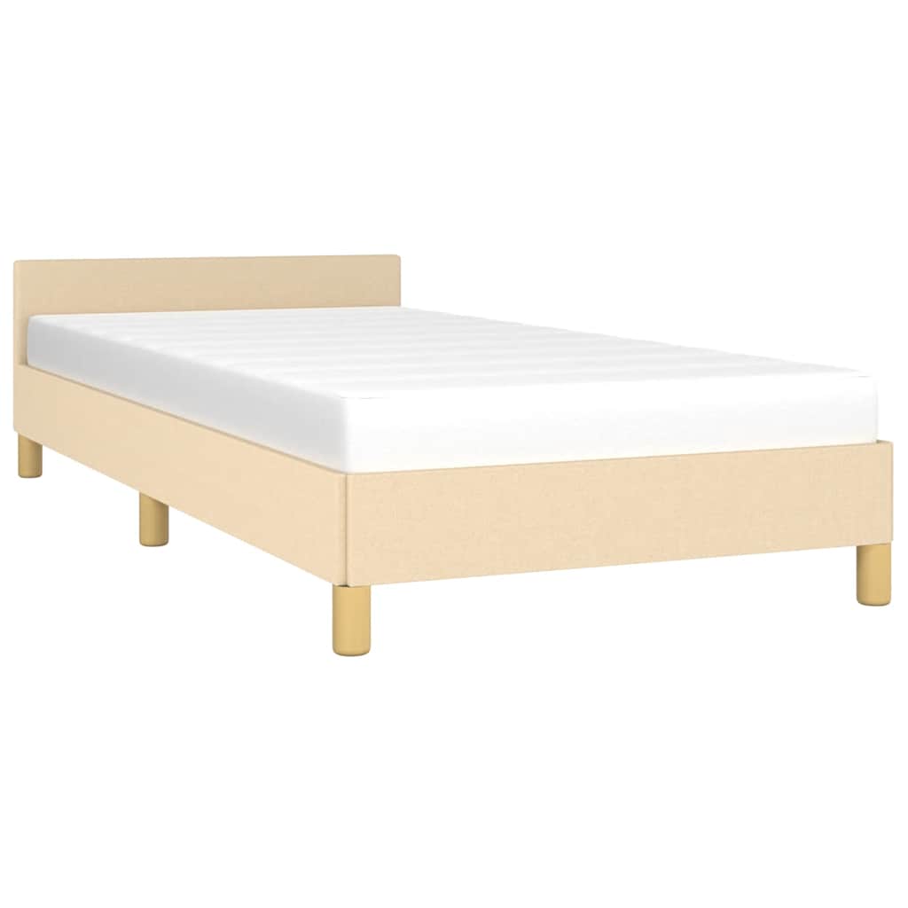 Okvir za krevet s uzglavljem bez madraca krem 80x200 cm tkanine