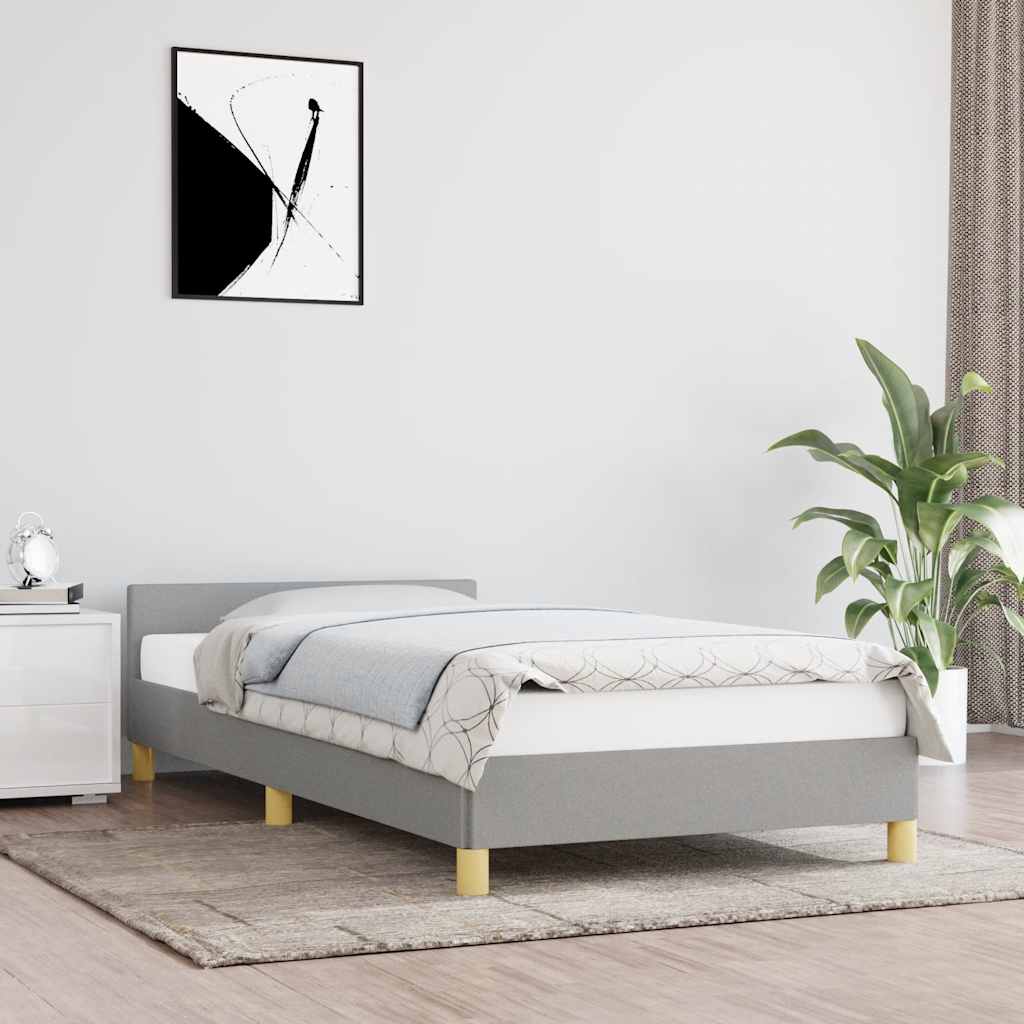 Okvir kreveta bez madraca svjetlosivi 90x200 cm od tkanine