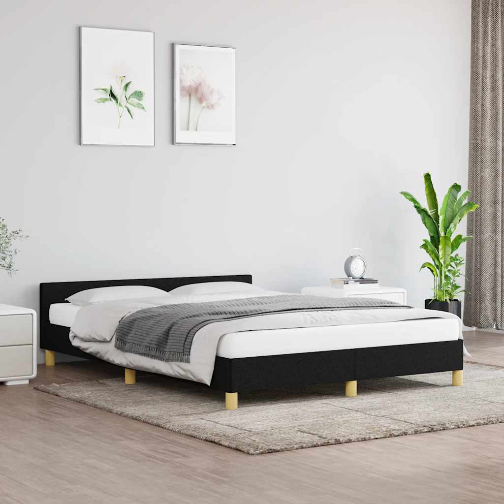 Okvir za krevet bez madraca crni 140x200 cm od tkanine