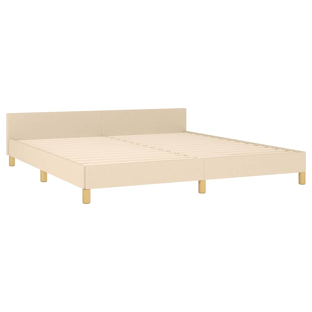 Okvir za krevet bez madraca krem 160x200 cm od tkanine