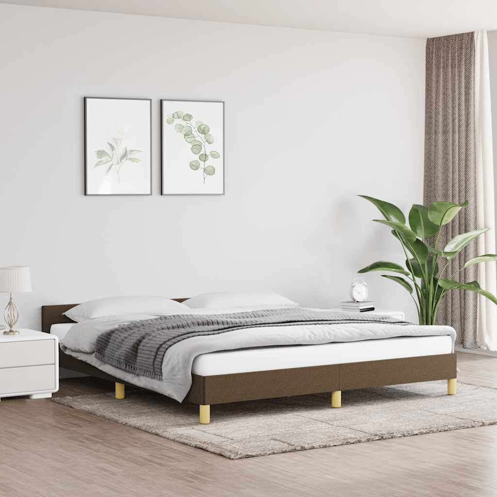 Okvir za krevet bez madraca tamnosmeđi 180x200 cm od tkanine