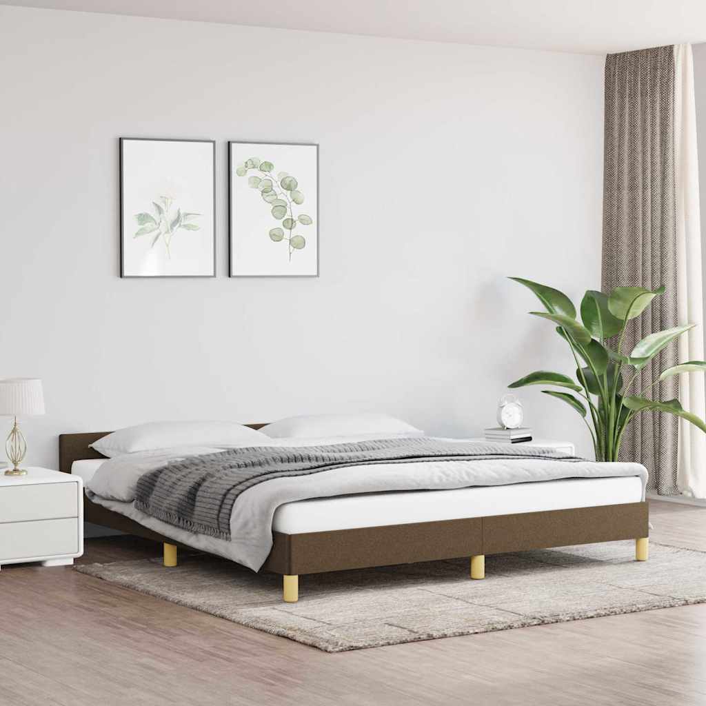 Okvir za krevet bez madraca tamnosmeđi 180x200 cm od tkanine