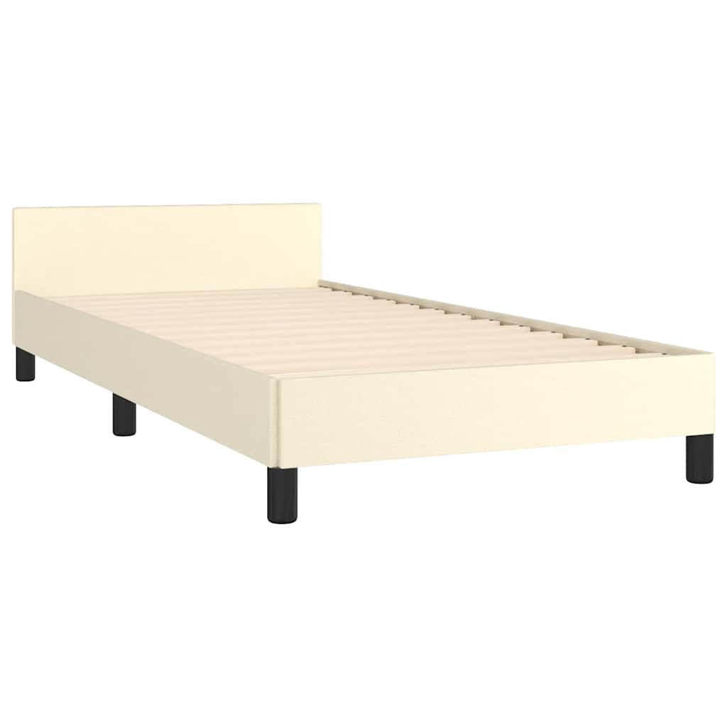 Okvir kreveta s uzglavljem bez madraca krem 90x200 cm