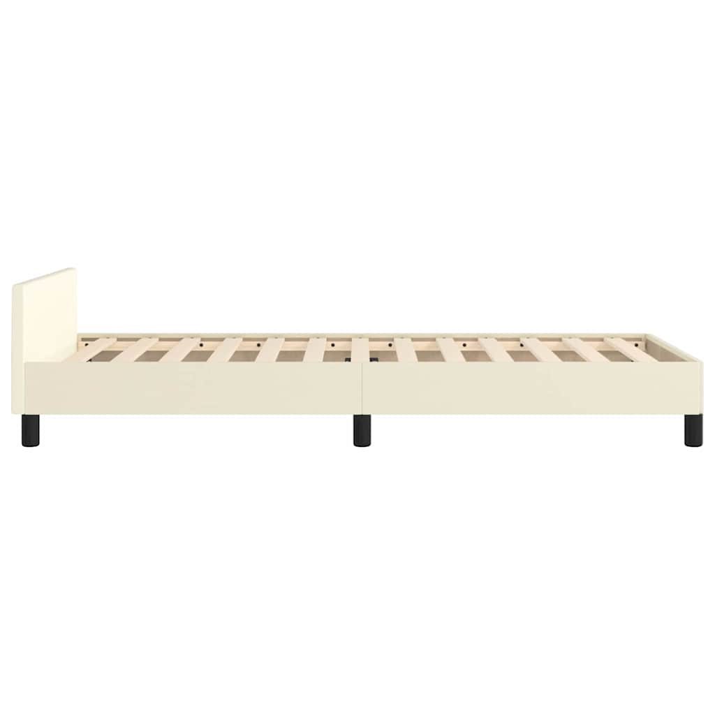 Okvir kreveta s uzglavljem bez madraca krem 100x200 cm