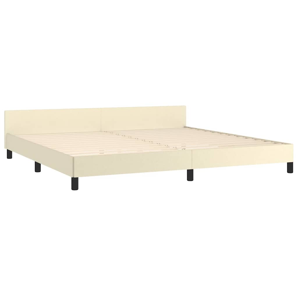 Okvir kreveta s uzglavljem bez madraca krem 200x200 cm