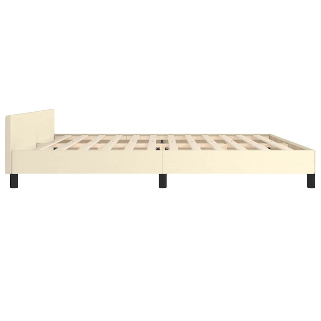 Okvir kreveta s uzglavljem bez madraca krem 200x200 cm
