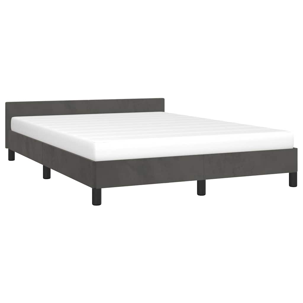 Okvir za krevet bez madraca tamnosivi 140 x 190 cm baršunasti